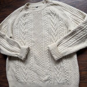 Schott Bros Wool Blend Fisherman Chunky Cable Sweater